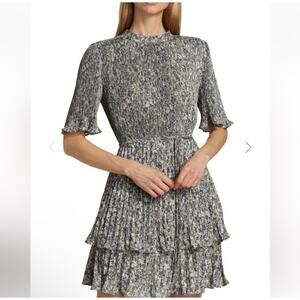 Derek Lam 10 Crosby Samantha Pleated A-Line Mini Dress SZ SM